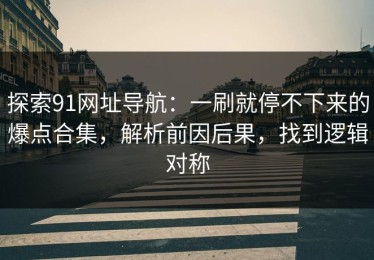 探索91网址导航：一刷就停不下来的爆点合集，解析前因后果，找到逻辑对称