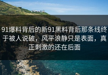 91爆料背后的新91黑料背后那条线终于被人说破，风平浪静只是表面，真正刺激的还在后面