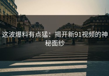 这波爆料有点猛：揭开新91视频的神秘面纱