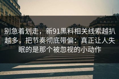 别急着划走，新91黑料相关线索越扒越多，把节奏彻底带偏：真正让人失眠的是那个被忽视的小动作