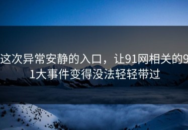 这次异常安静的入口，让91网相关的91大事件变得没法轻轻带过