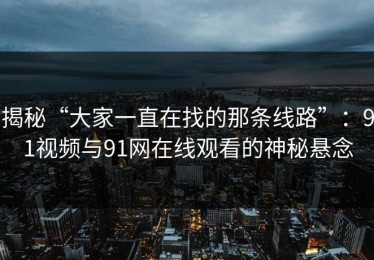 揭秘“大家一直在找的那条线路”：91视频与91网在线观看的神秘悬念