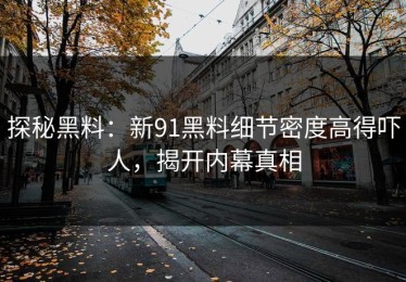 探秘黑料：新91黑料细节密度高得吓人，揭开内幕真相