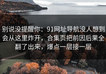 别说没提醒你：91网址导航没人想到会从这里炸开，合集页把前因后果全翻了出来，爆点一层接一层