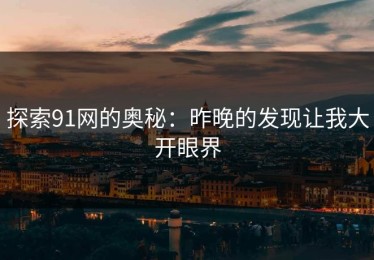 探索91网的奥秘：昨晚的发现让我大开眼界
