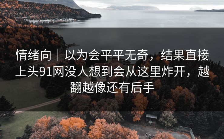 情绪向|以为会平平无奇,结果直接上头91网没人想到会从这里炸开,越翻越像还有后手 情绪向|以为会平平无奇,结果直接上头91网没人想到会从这里炸开,越翻越像还有后手