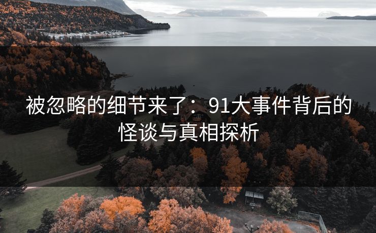 被忽略的细节来了：91大事件背后的怪谈与真相探析