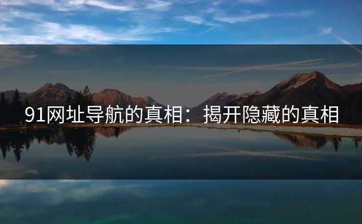 91网址导航的真相：揭开隐藏的真相