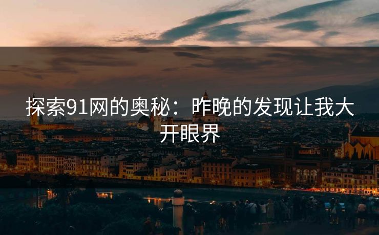 探索91网的奥秘：昨晚的发现让我大开眼界